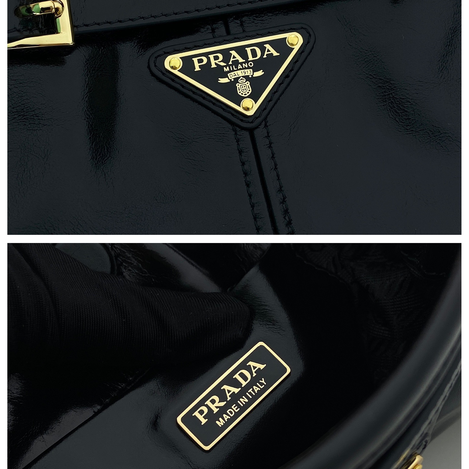 高仿Prada*Bonnie系列1BH229牛皮單肩包黑色mini純原版本