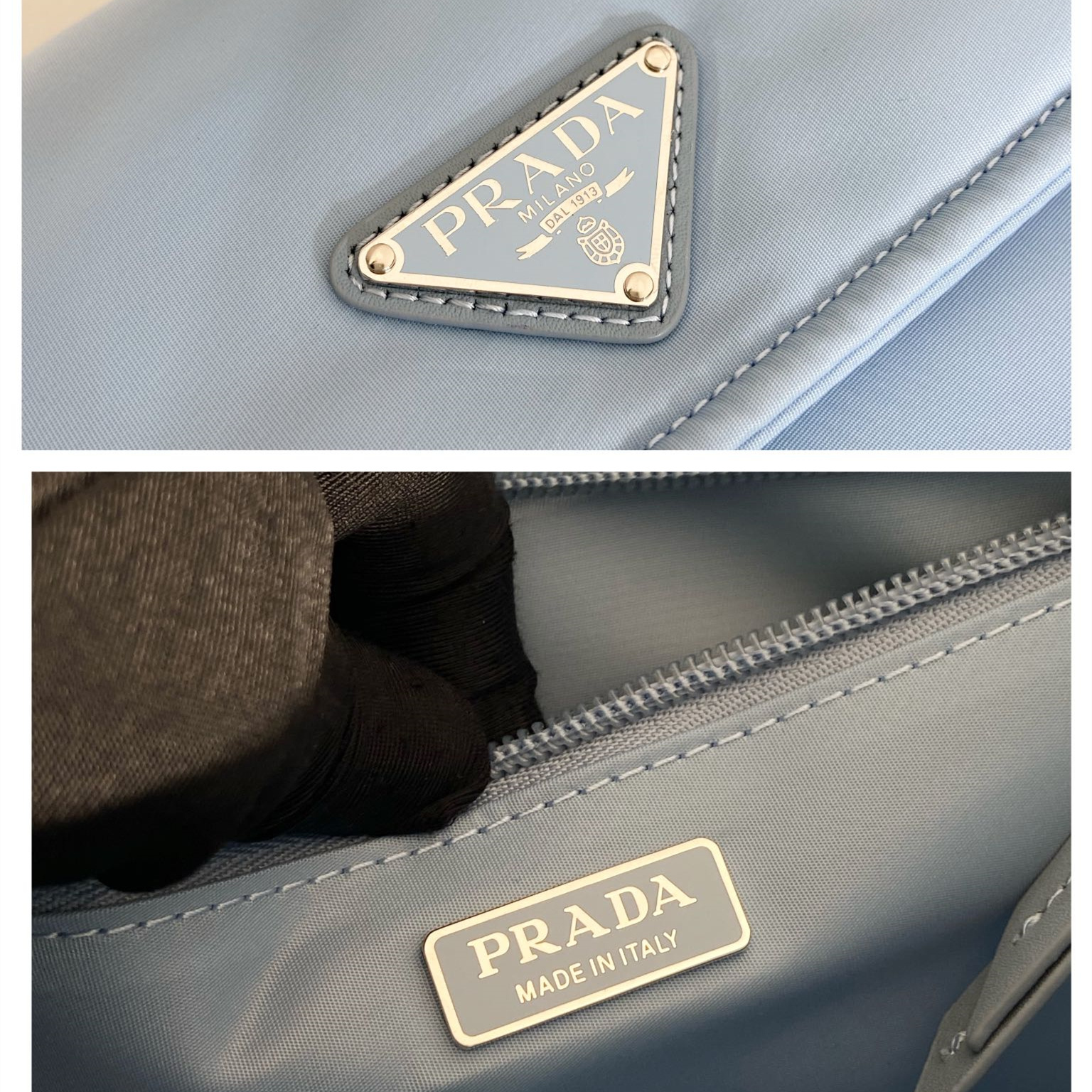 高仿Prada*Re-Nylon系列1BD313尼龍男士郵差包藍色小號純原版本