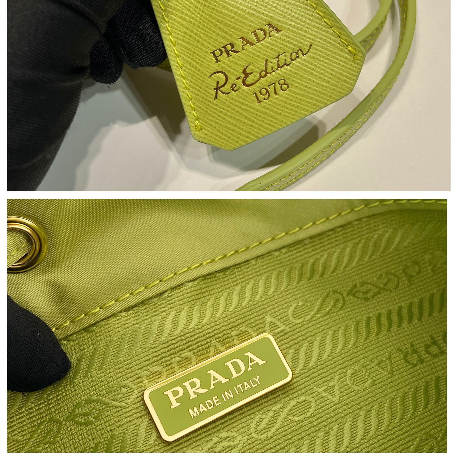 高仿Prada*Re-Nylon系列1NS369尼龍水桶包綠色mini純原版本