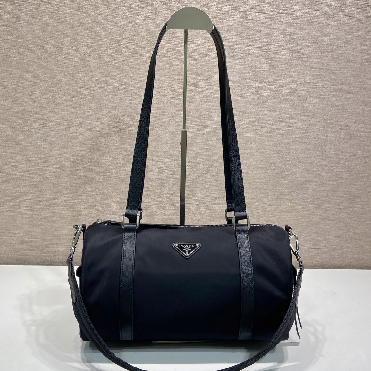 高仿Prada*Re-Nylon系列1BB154尼龍旅行袋黑色大號純原版本