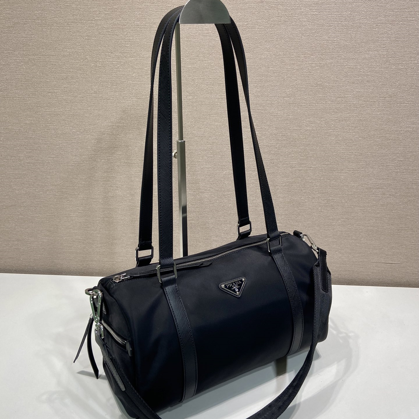 高仿Prada*Re-Nylon系列1BB154尼龍旅行袋黑色大號純原版本