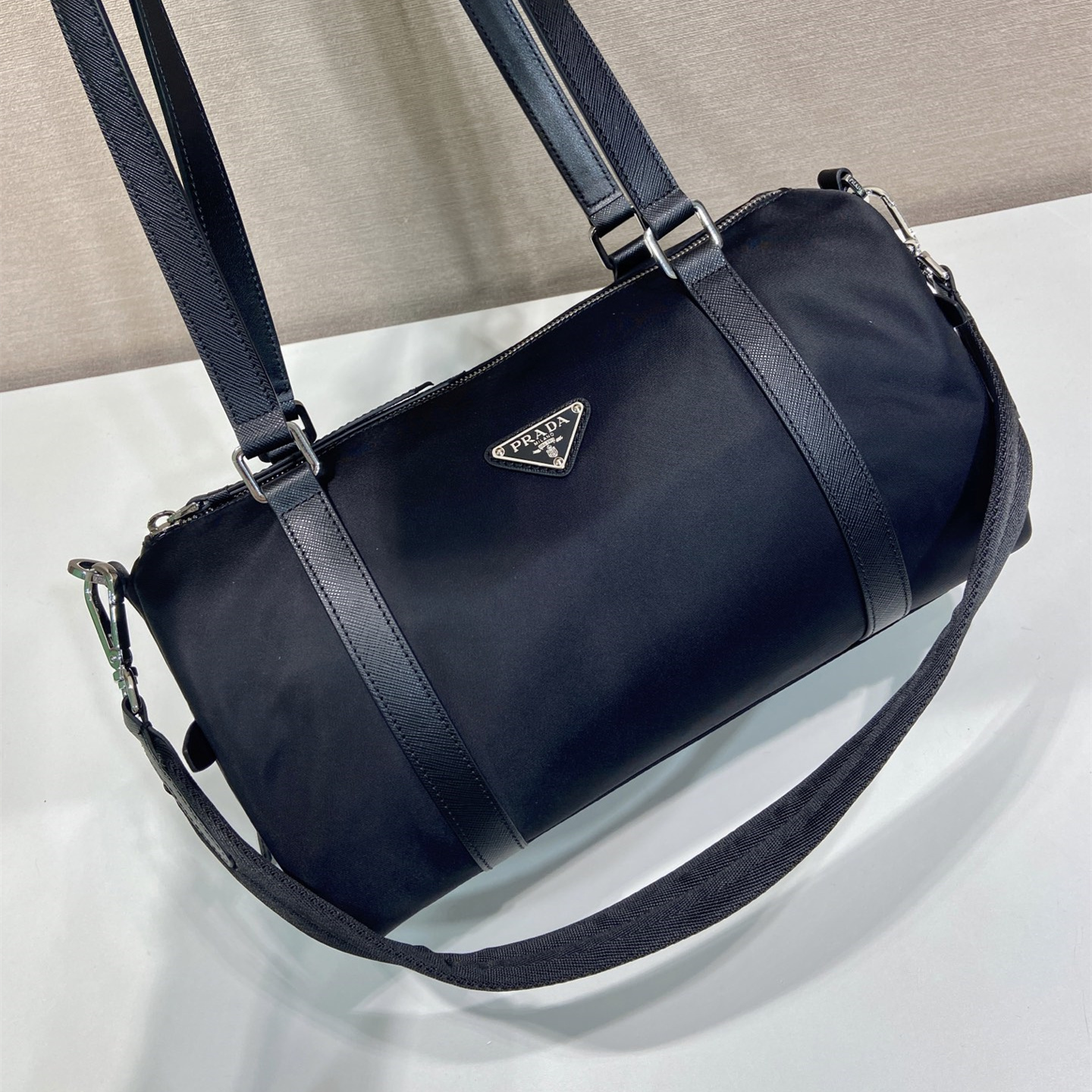 高仿Prada*Re-Nylon系列1BB154尼龍旅行袋黑色大號純原版本