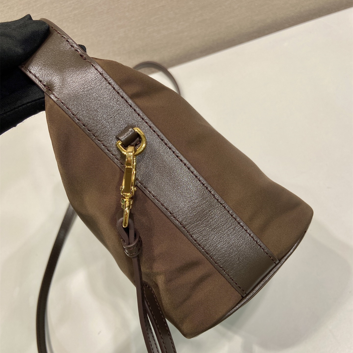 高仿Prada*Re-Nylon系列1BC302飯盒包棕色mini純原版本