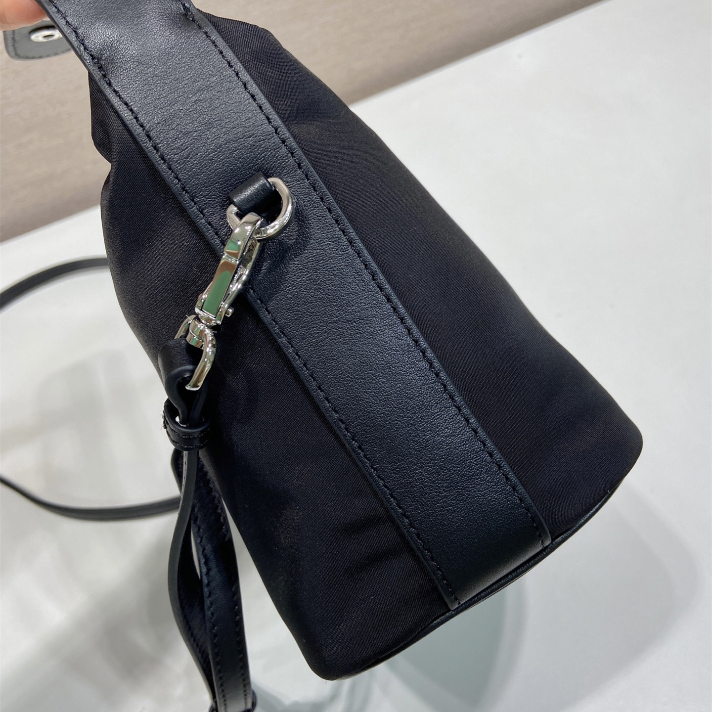 高仿Prada*Re-Nylon系列1BC302飯盒包酒黑色銀扣mini純原版本