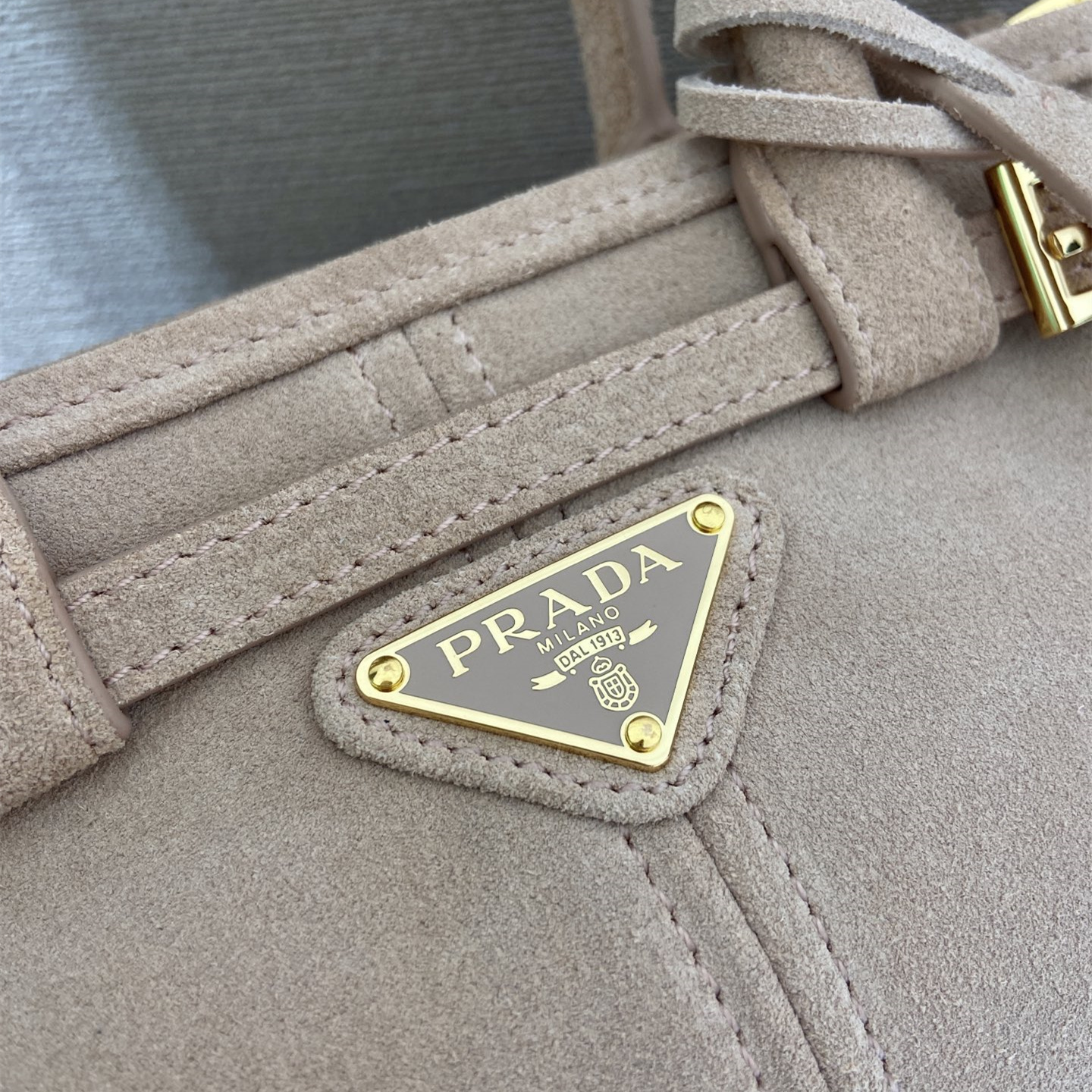 高仿Prada*Bonnie系列1BA486牛皮手提袋睡蓮色mini純原版本