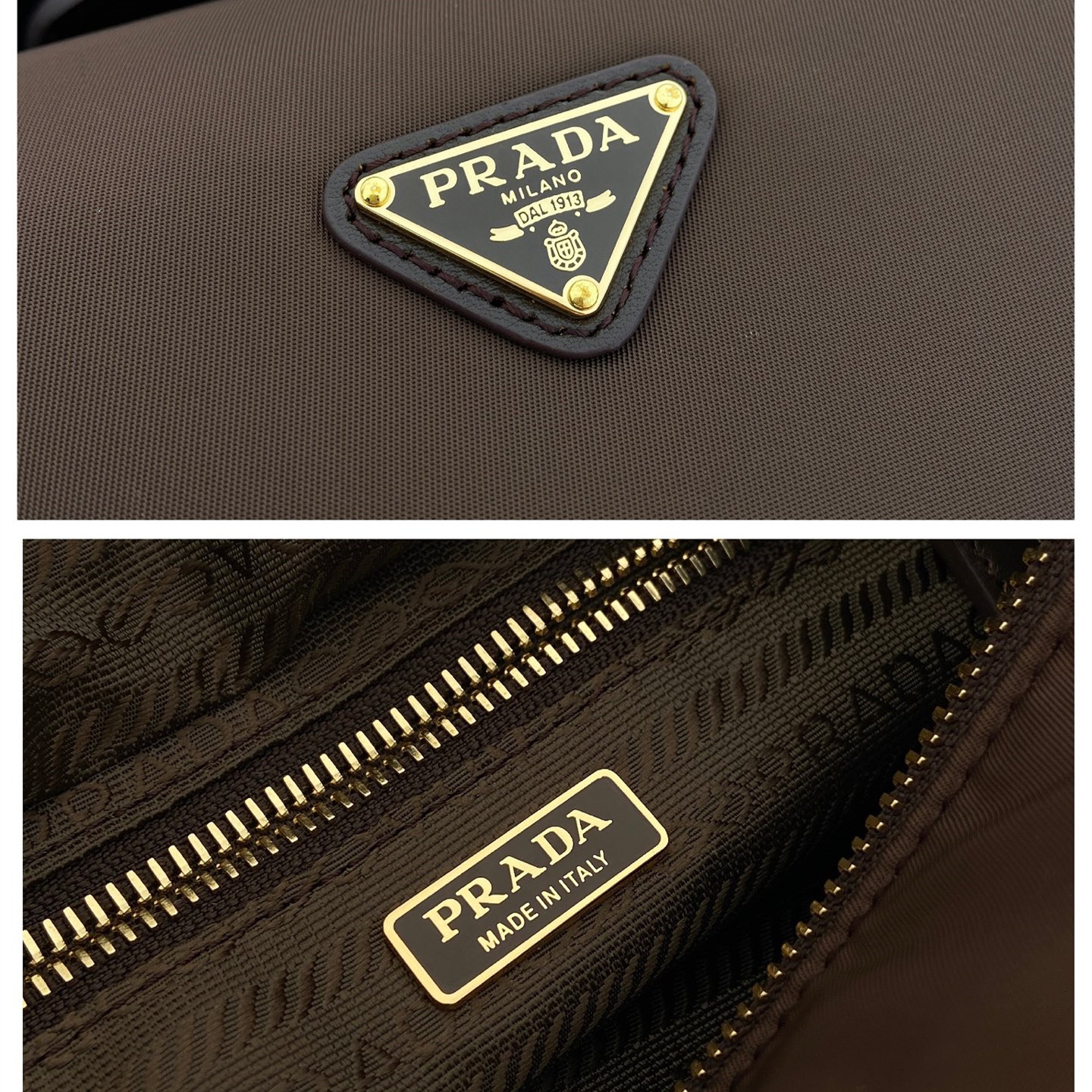 高仿Prada*Re-Nylon系列1BC302飯盒包棕色mini純原版本