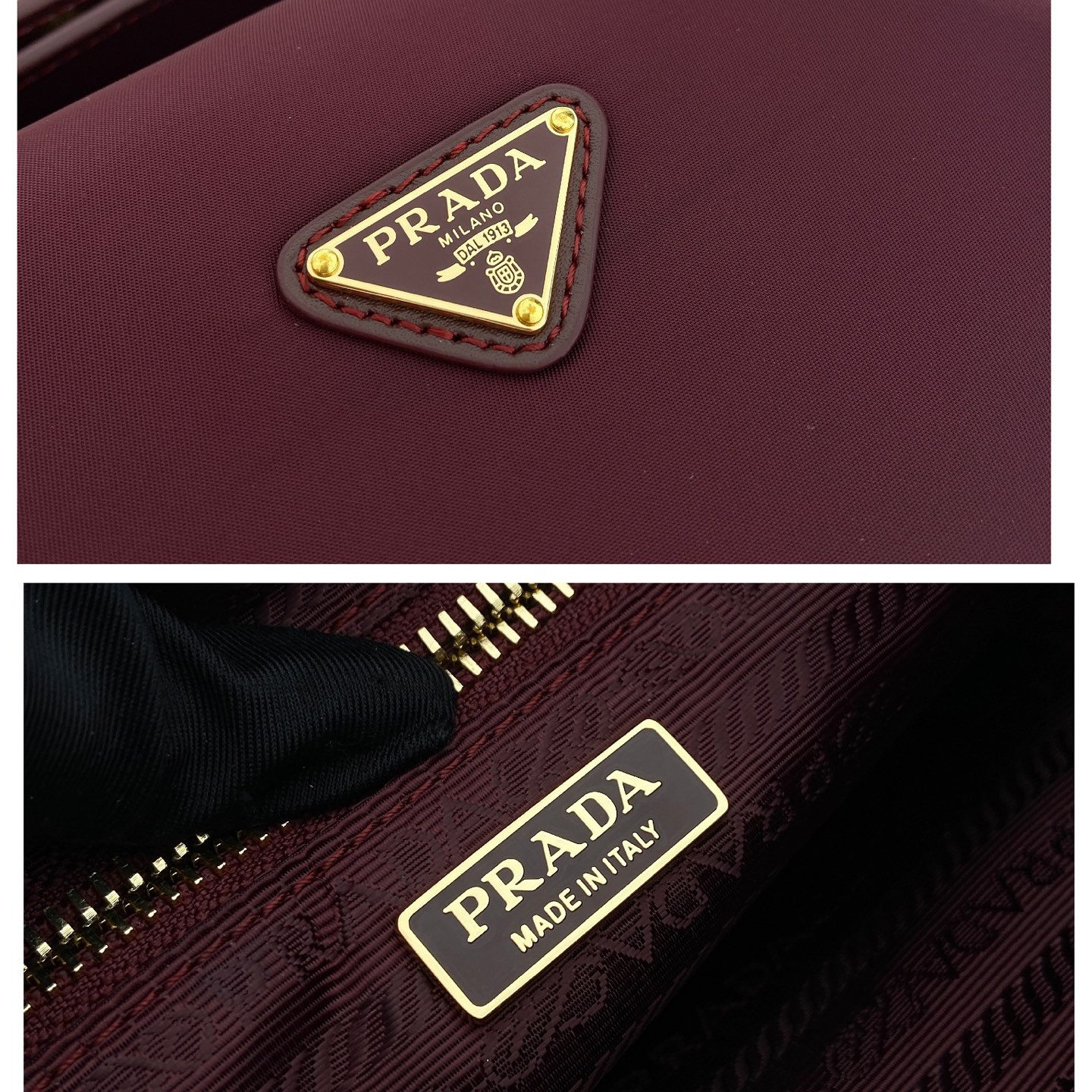 高仿Prada*Re-Nylon系列1BC302飯盒包酒紅色mini純原版本