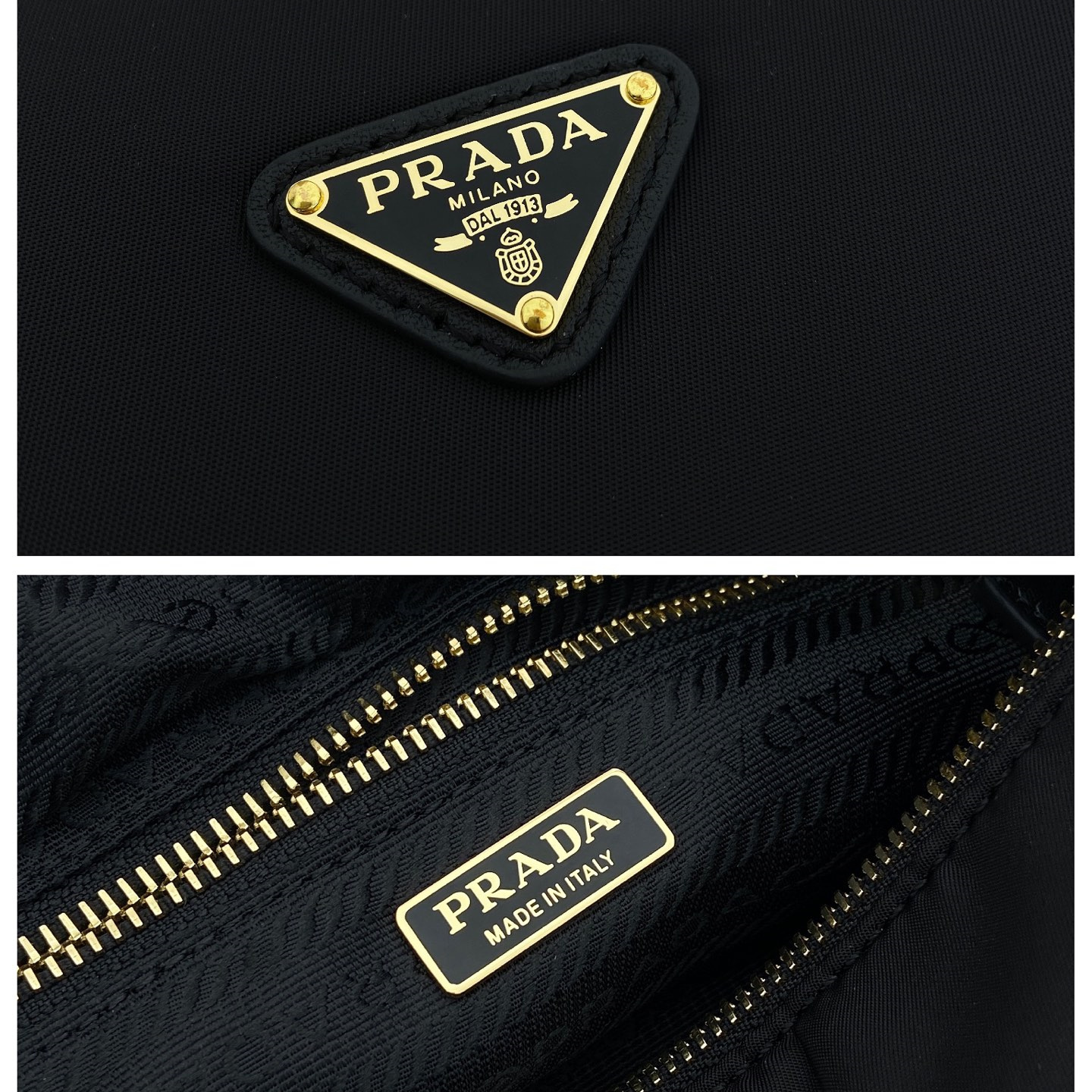 高仿Prada*Re-Nylon系列1BC302飯盒包酒黑色金扣mini純原版本