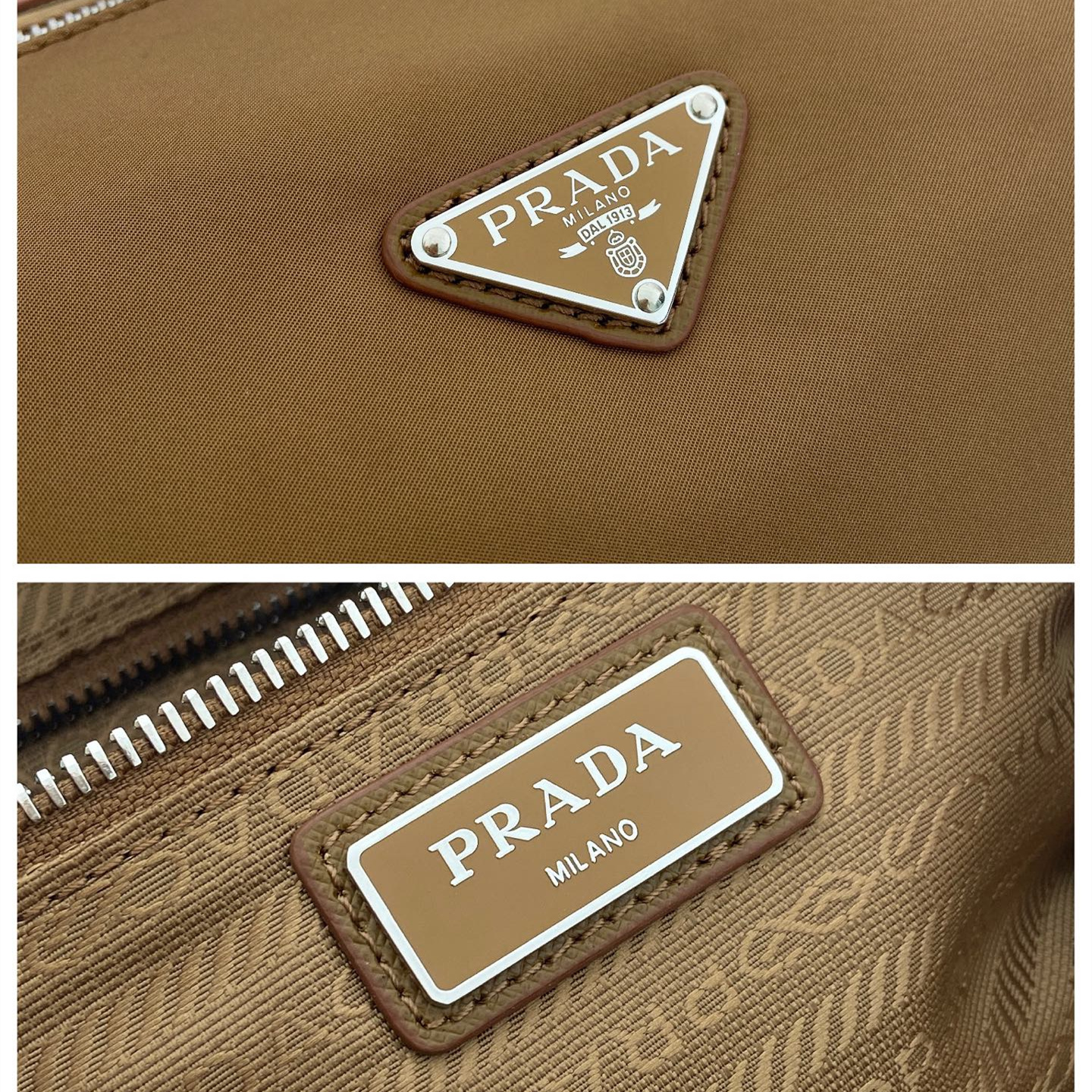 高仿Prada*Re-Nylon系列1BB154尼龍旅行袋白蘭地大號純原版本