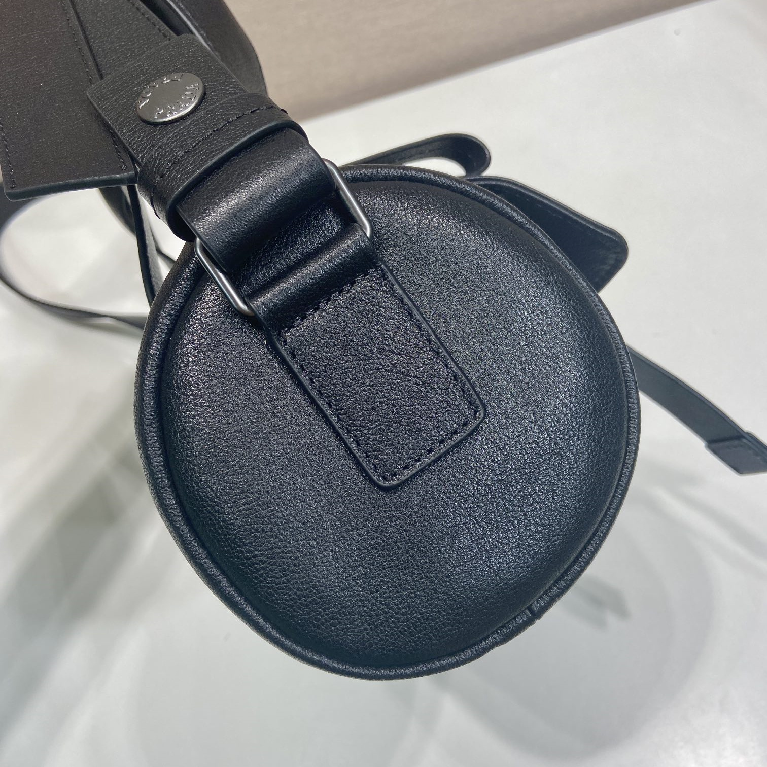 高仿Prada*Route系列1BB161牛皮手提單肩包黑色中號純原版本
