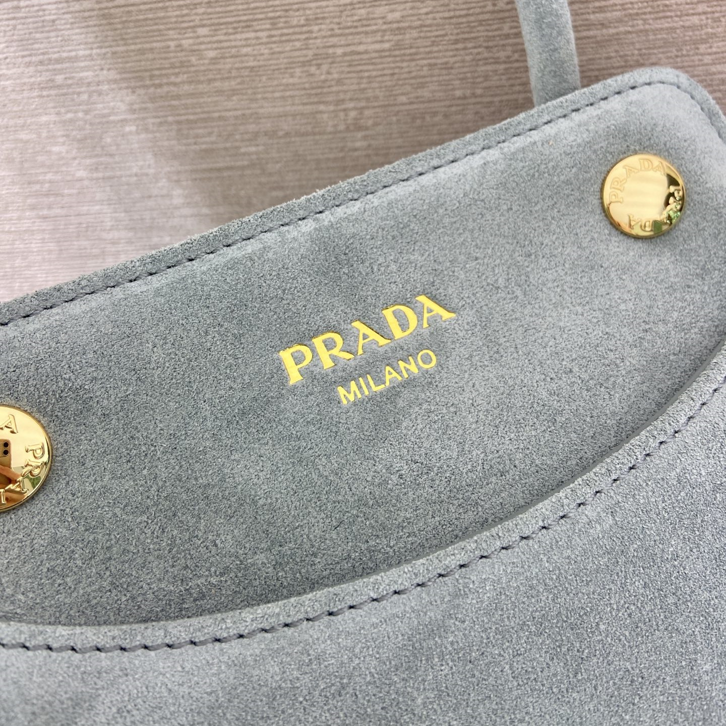 高仿Prada*Carry系列1BA496牛皮手提包霧霾藍mini純原版本