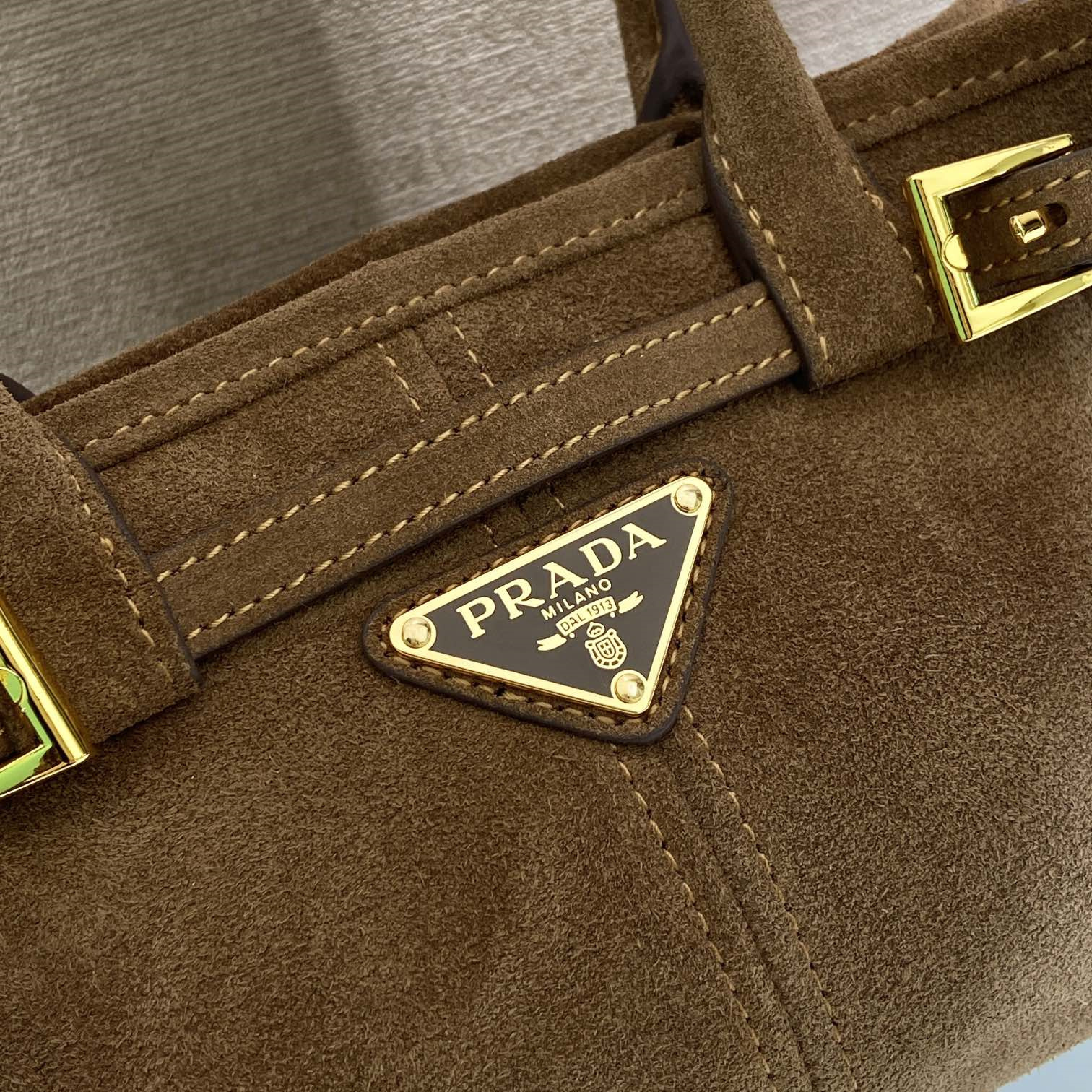 高仿Prada*Bonnie系列1BA486牛皮手提袋可可棕mini純原版本