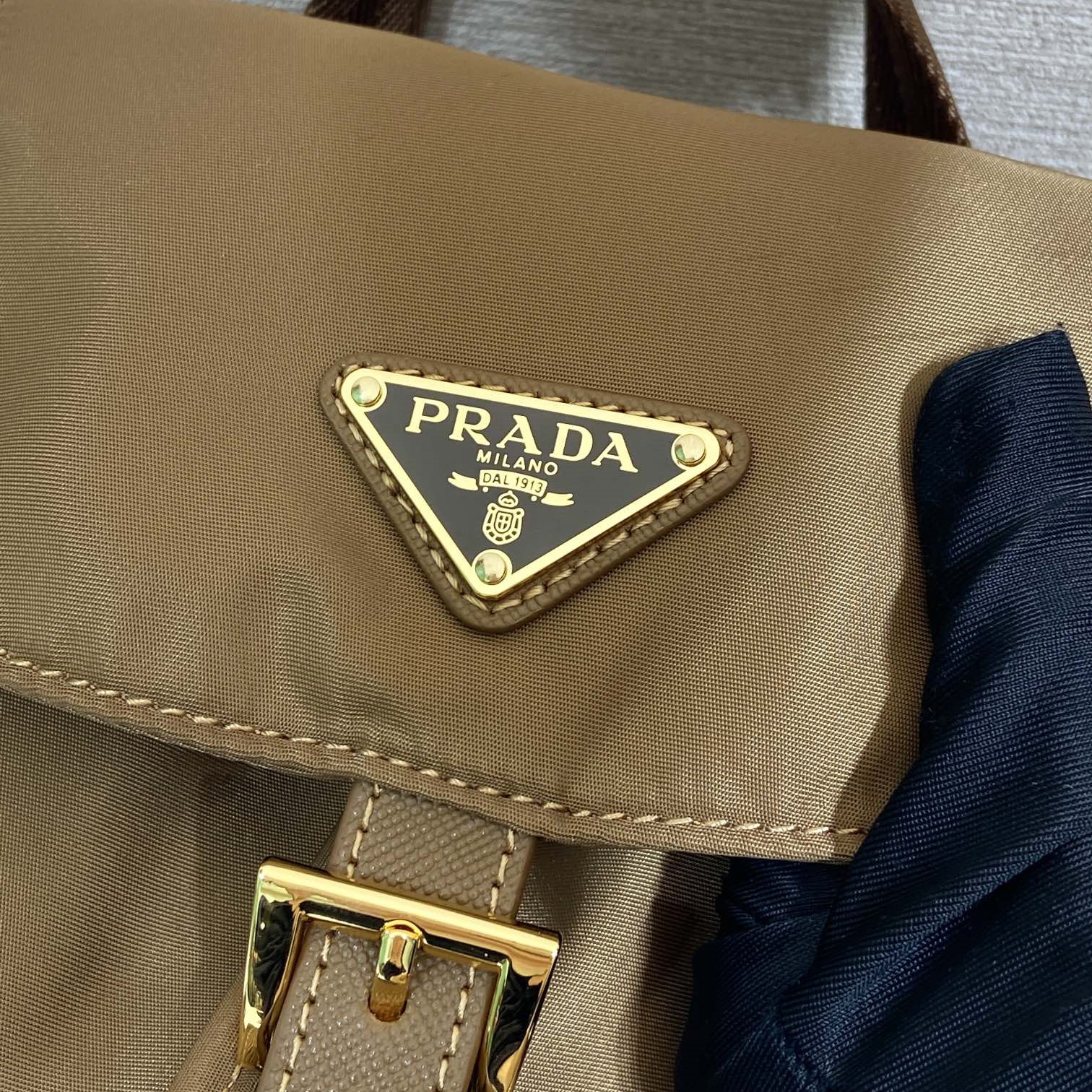高仿Prada*Re-Nylon系列1BZ081尼龍雙肩包白蘭地小號純原版本
