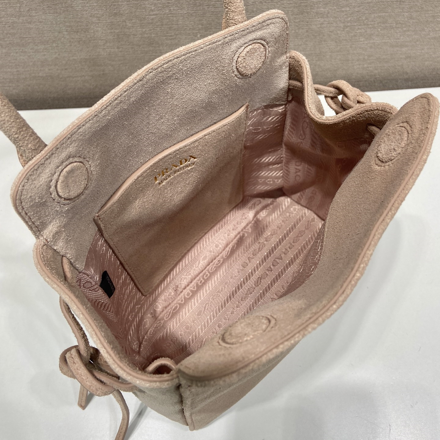 高仿Prada*Carry系列1BA496牛皮手提包睡蓮色mini純原版本