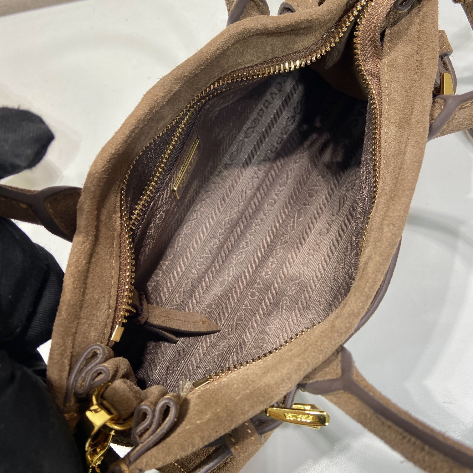 高仿Prada*Bonnie系列1BA486牛皮手提袋可可棕mini純原版本