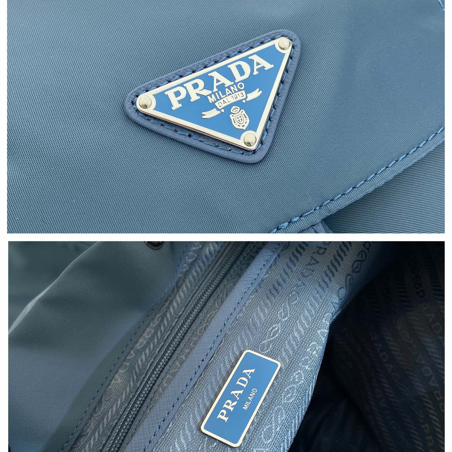 高仿Prada*Re-Nylon系列1BZ811尼龍雙肩包航天藍中號純原版本