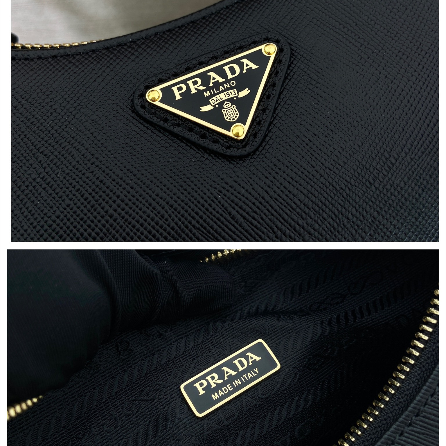 高仿Prada*Re-Edition2005系列1N204W牛皮腋下包黑色mini純原版本