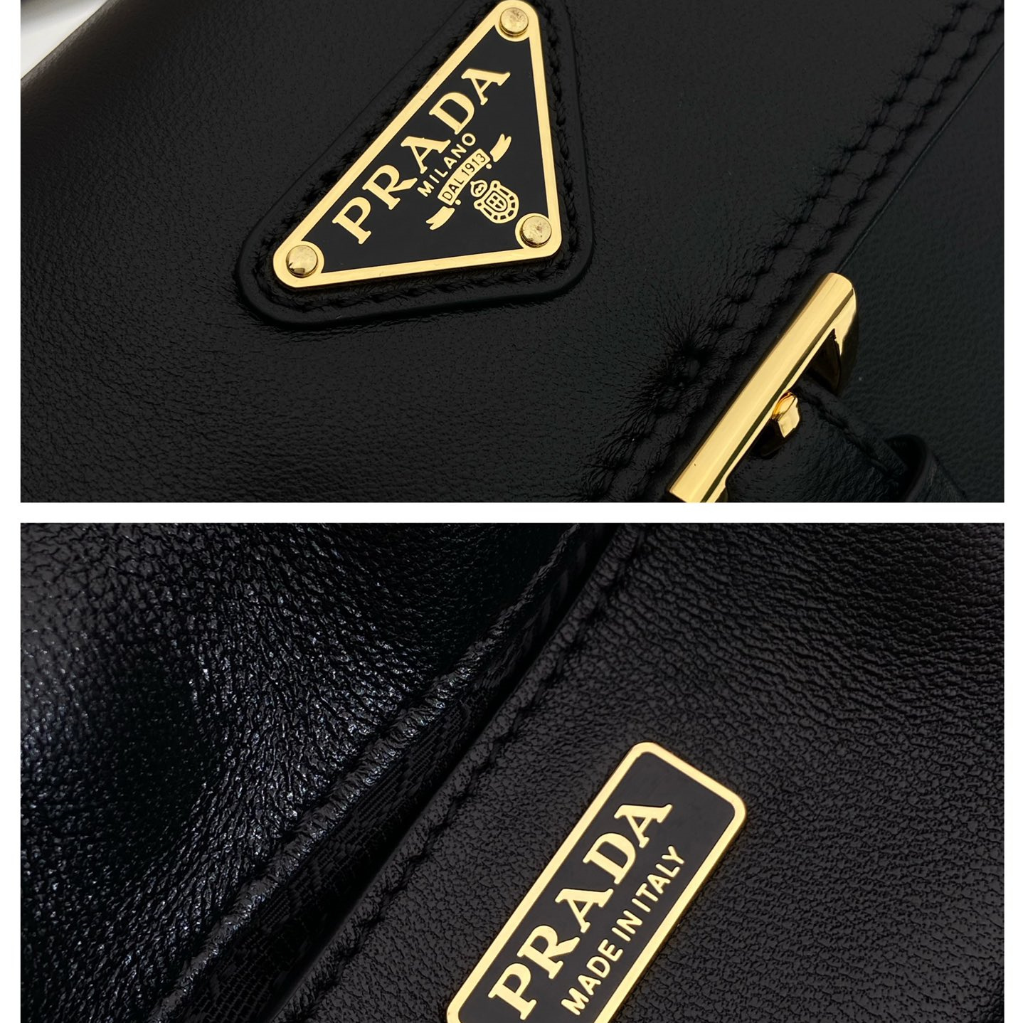 高仿Prada*Explore系列1BD394羊皮單肩包黑色中號純原版本