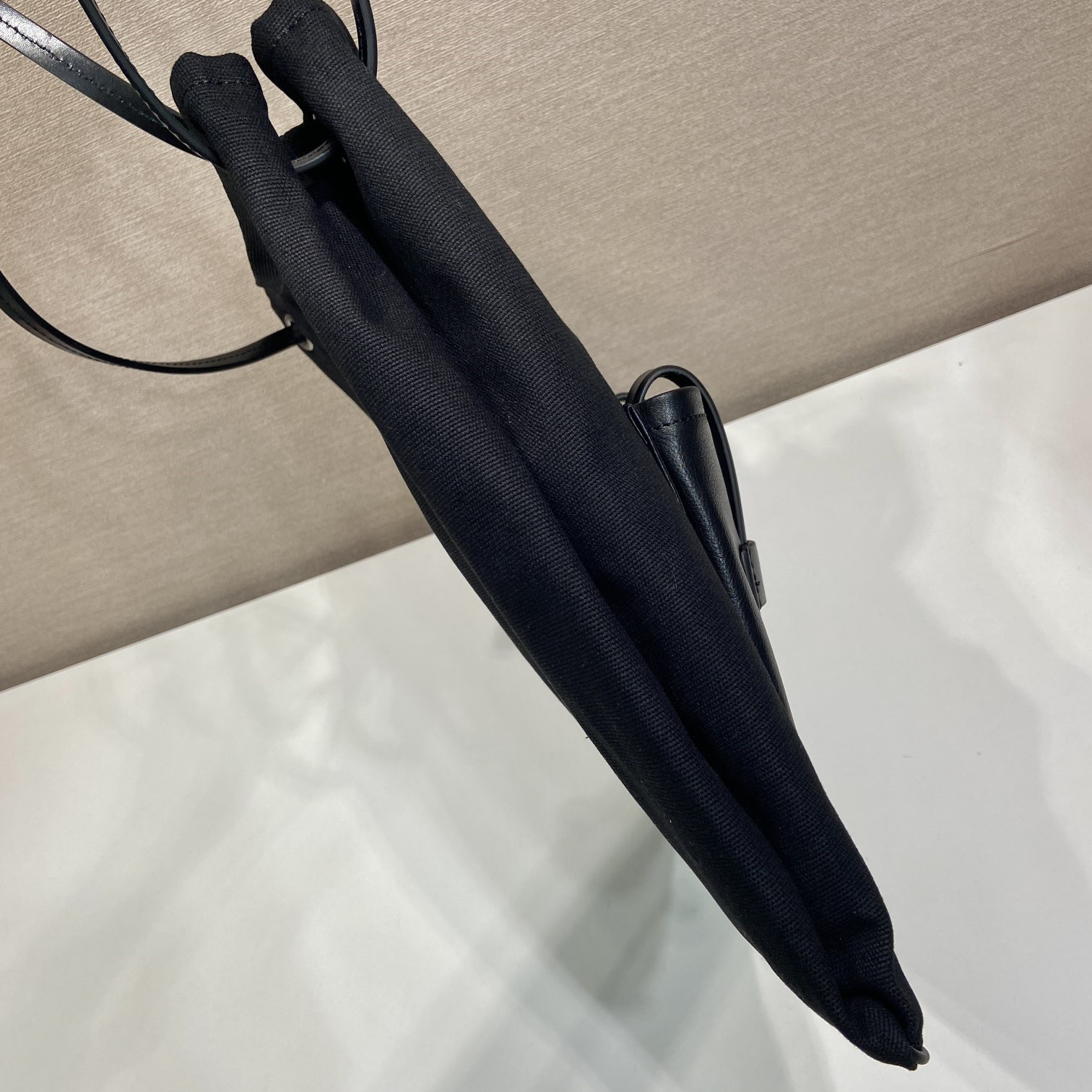 高仿Prada*Root系列1BC293棉質Tote包黑色大號純原版本