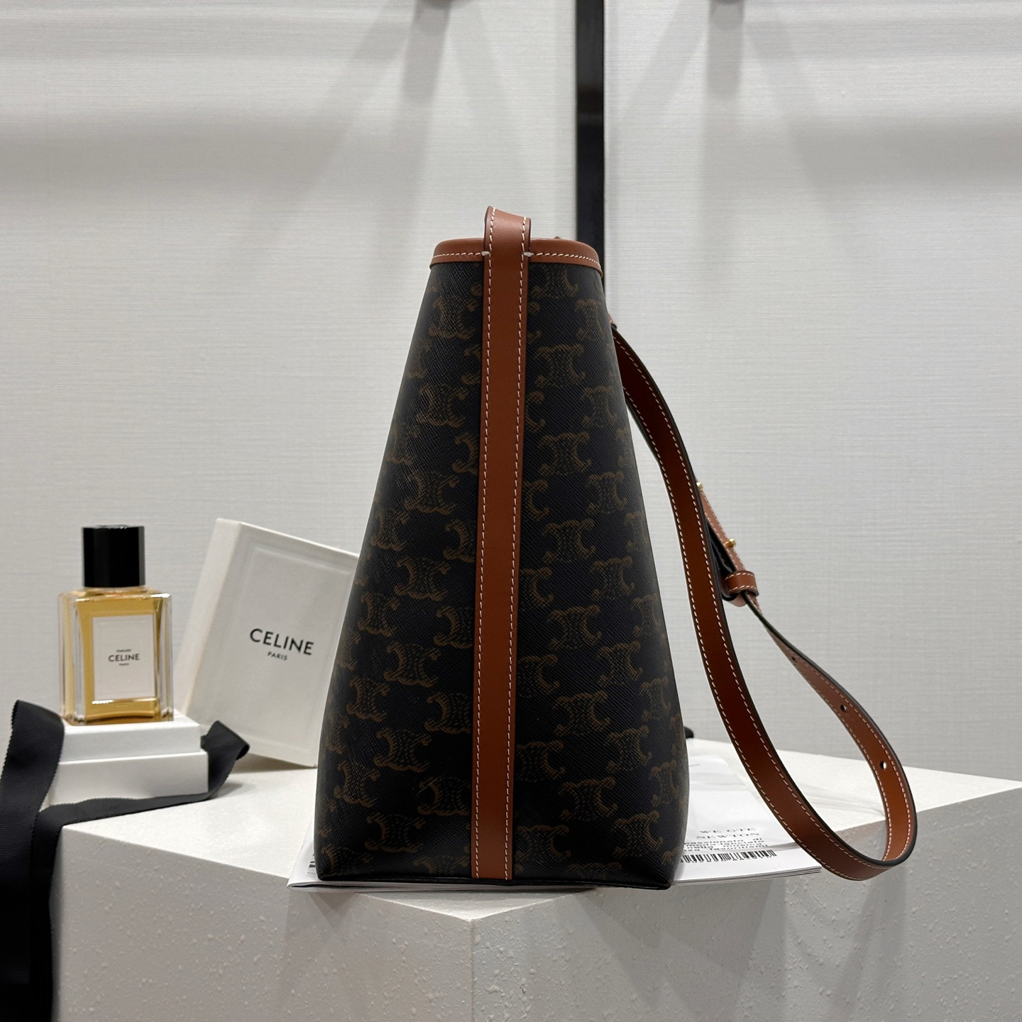 高仿Celine*SoftShopper系列123912帆布托特包黃褐色純原版本