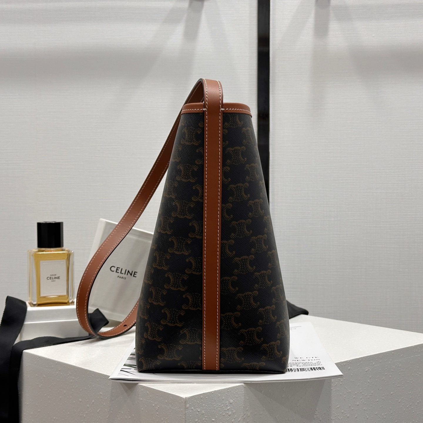 高仿Celine*SoftShopper系列123912帆布托特包黃褐色純原版本