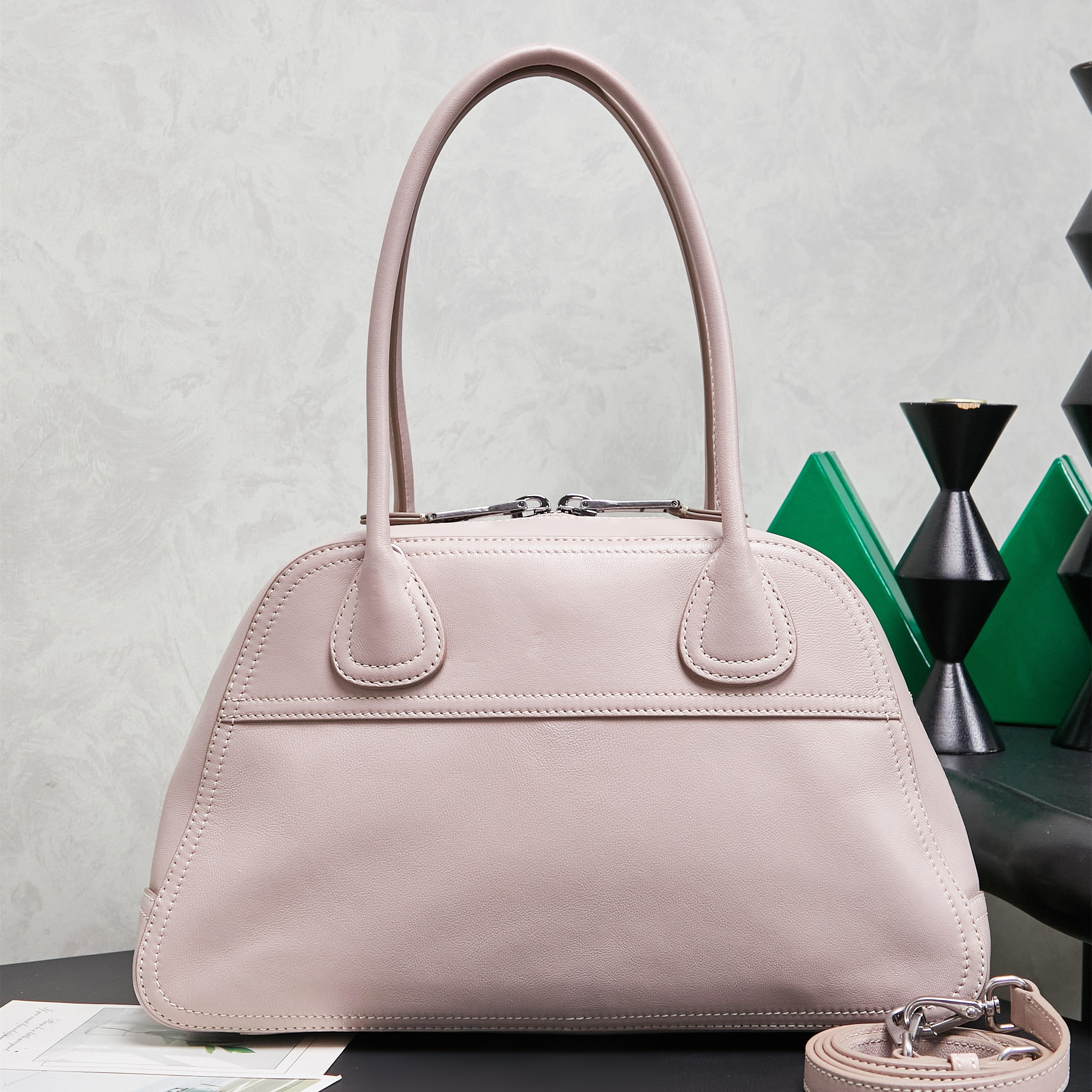 高仿miumiu*Vivant系列5BB199羊皮手提包蛋白石色小號純原版本