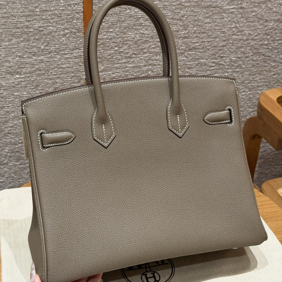 高仿Hermes*Birkin30系列H044897BO18大象灰牛皮金扣純手工