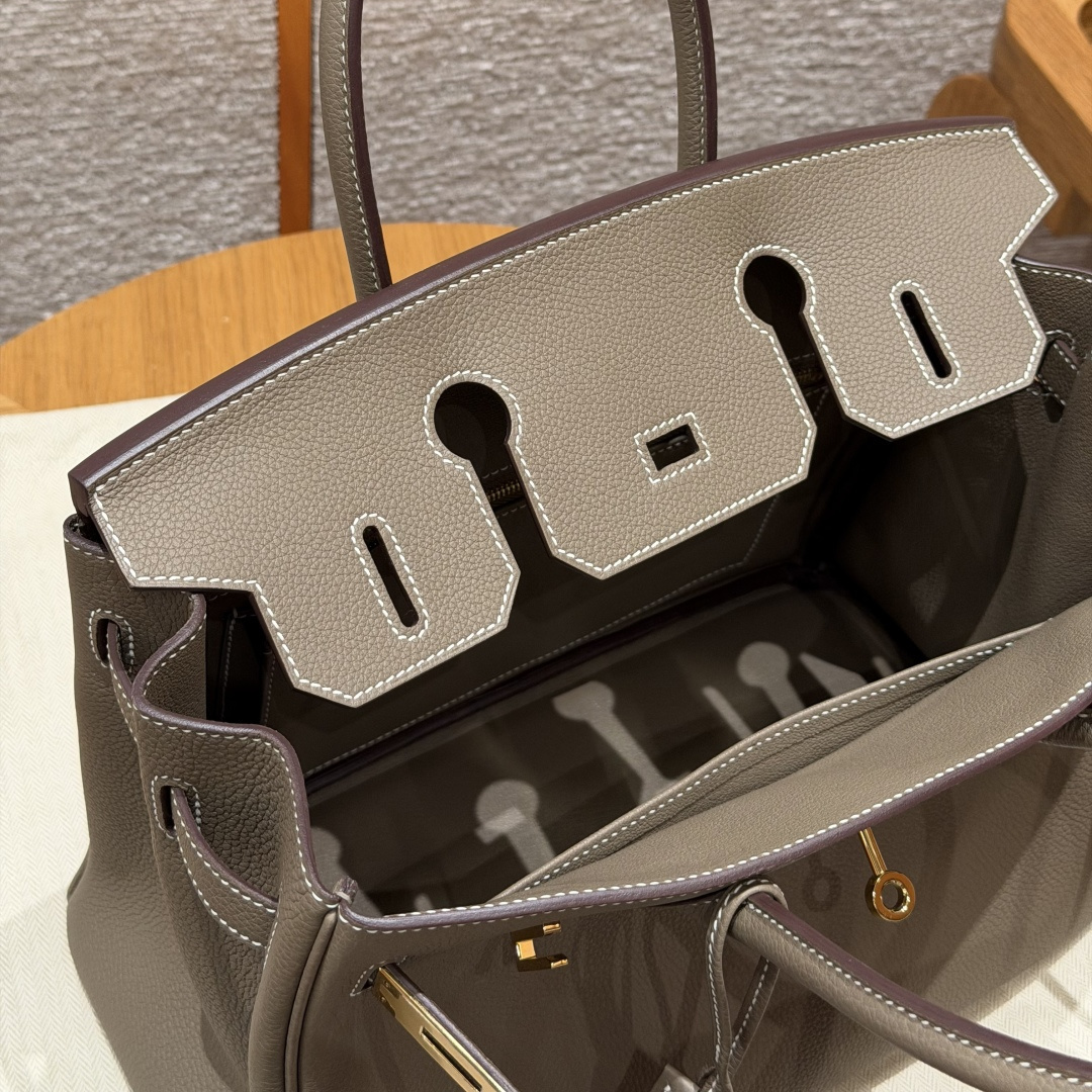 高仿Hermes*Birkin30系列H044897BO18大象灰牛皮金扣純手工
