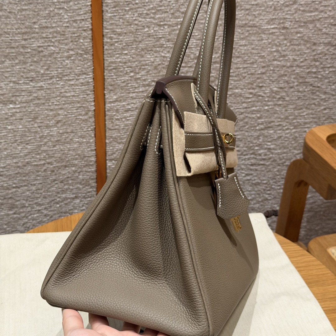 高仿Hermes*Birkin30系列H044897BO18大象灰牛皮金扣純手工