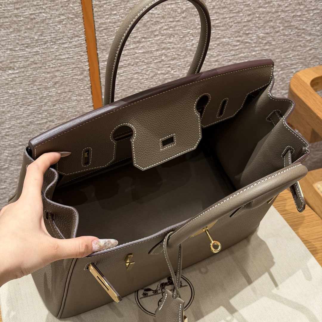 高仿Hermes*Birkin30系列H044897BO18大象灰牛皮金扣純手工