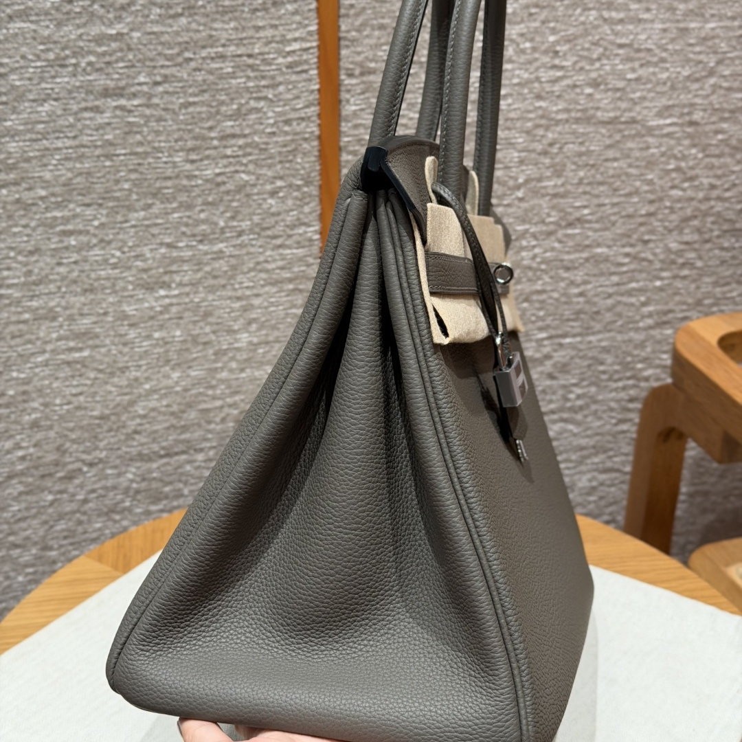 高仿Hermes*Birkin35系列H041346BO8F錫器灰牛皮銀扣純手工