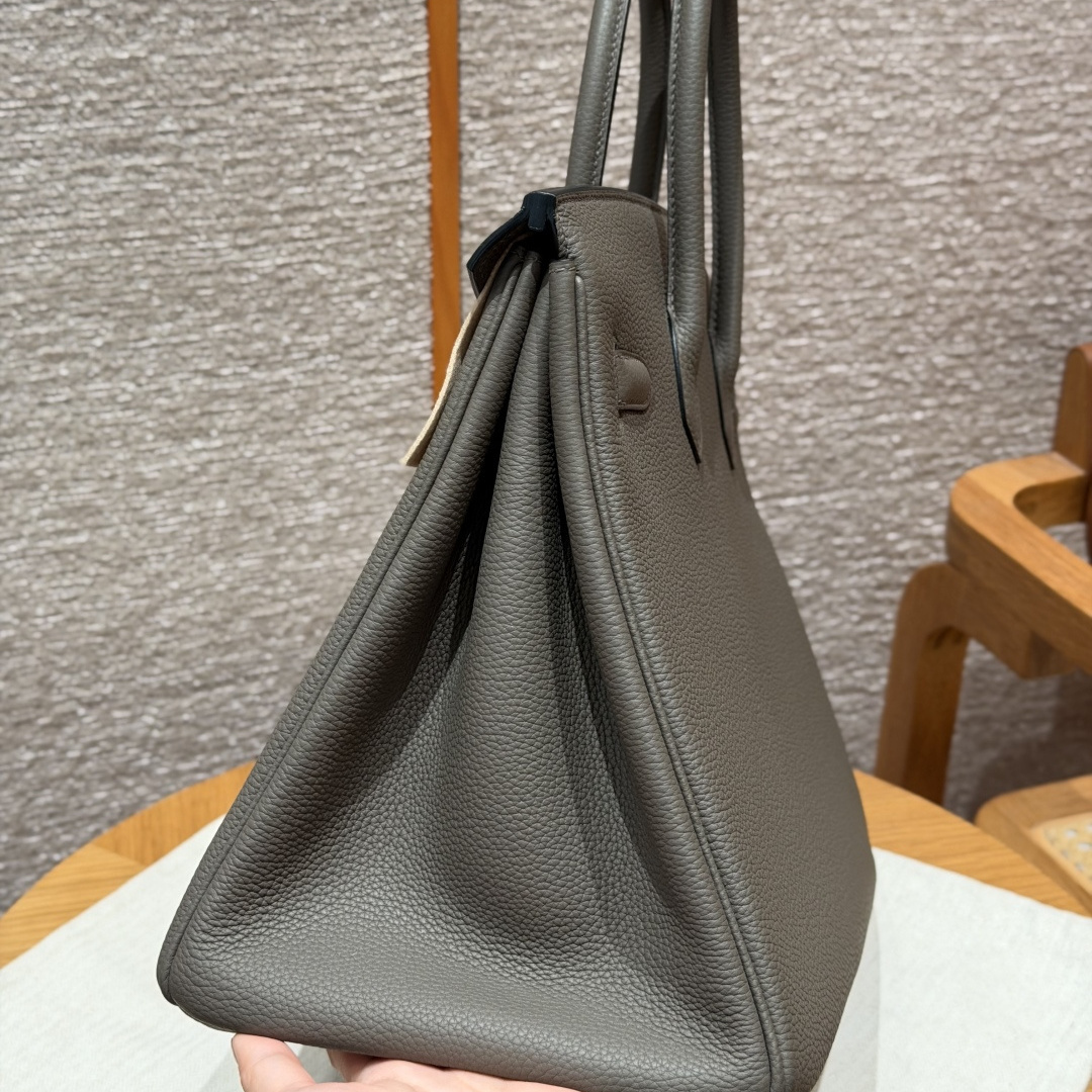 高仿Hermes*Birkin35系列H041346BO8F錫器灰牛皮銀扣純手工
