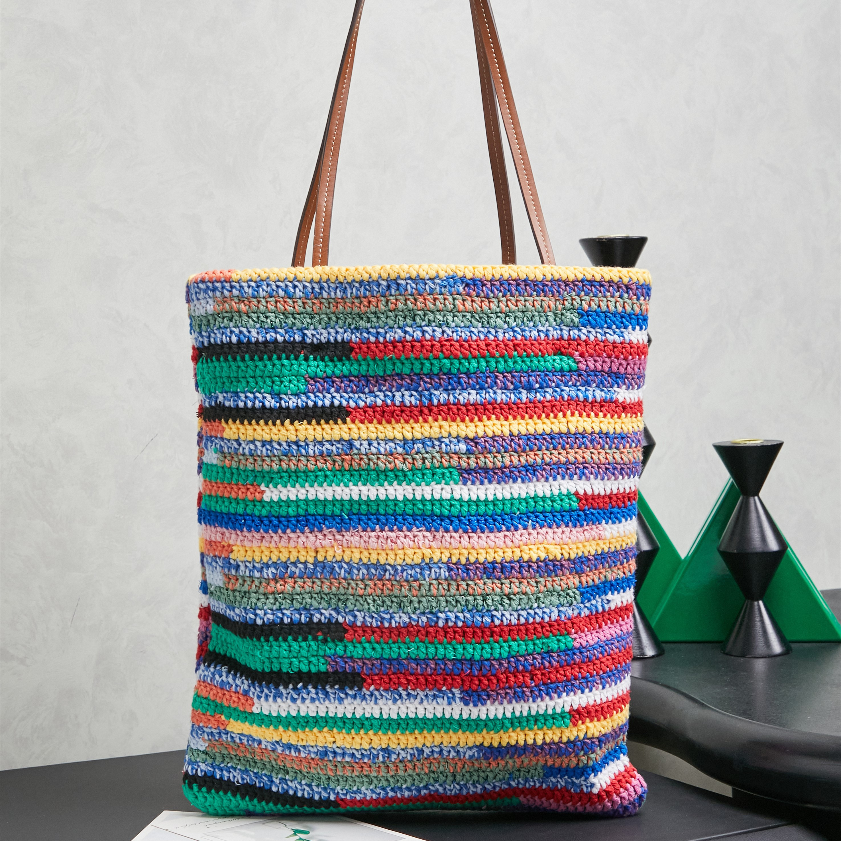 高仿miumiu*Borsa系列5BG248針織刺繡單肩袋彩虹色純原版本