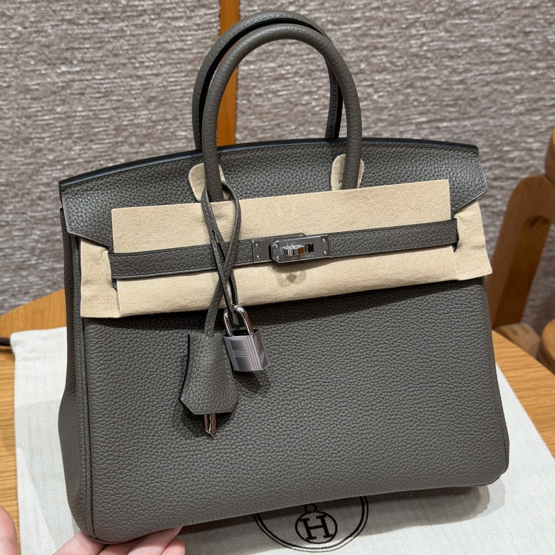 高仿Hermes*Birkin25系列H041344BO8F錫器灰牛皮銀扣純手工