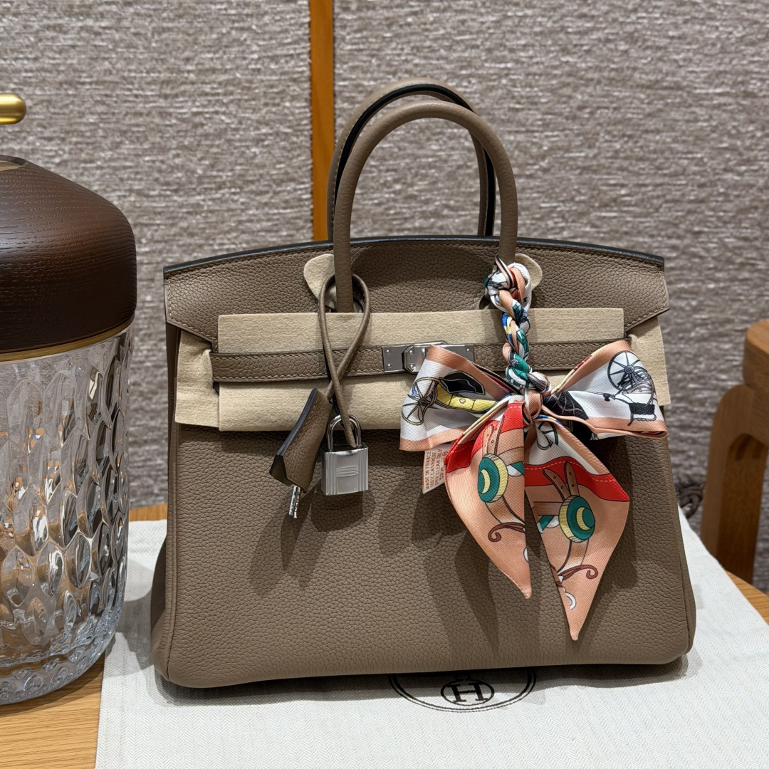 高仿Hermes*Birkin25系列H041344BODO威馬犬米色牛皮銀扣純手工