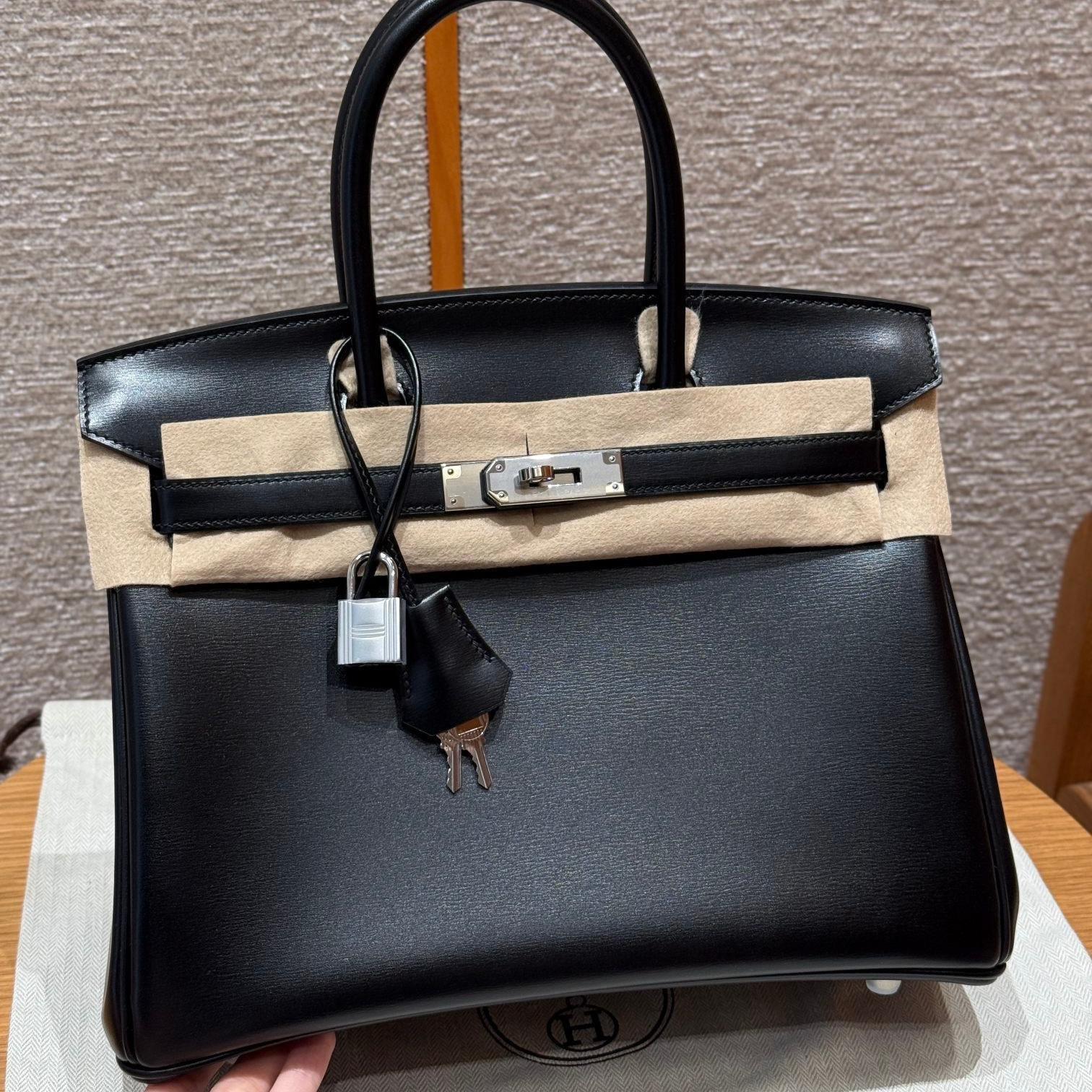 高仿Hermes*Birkin30系列H044897BX89黑色牛皮銀扣純手工