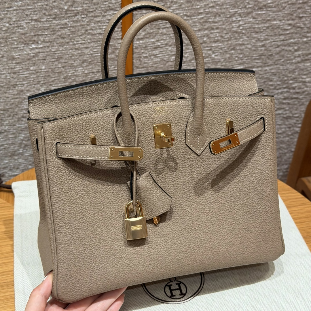 高仿Hermes*Birkin25系列H041344BO81斑鳩灰牛皮金扣純手工