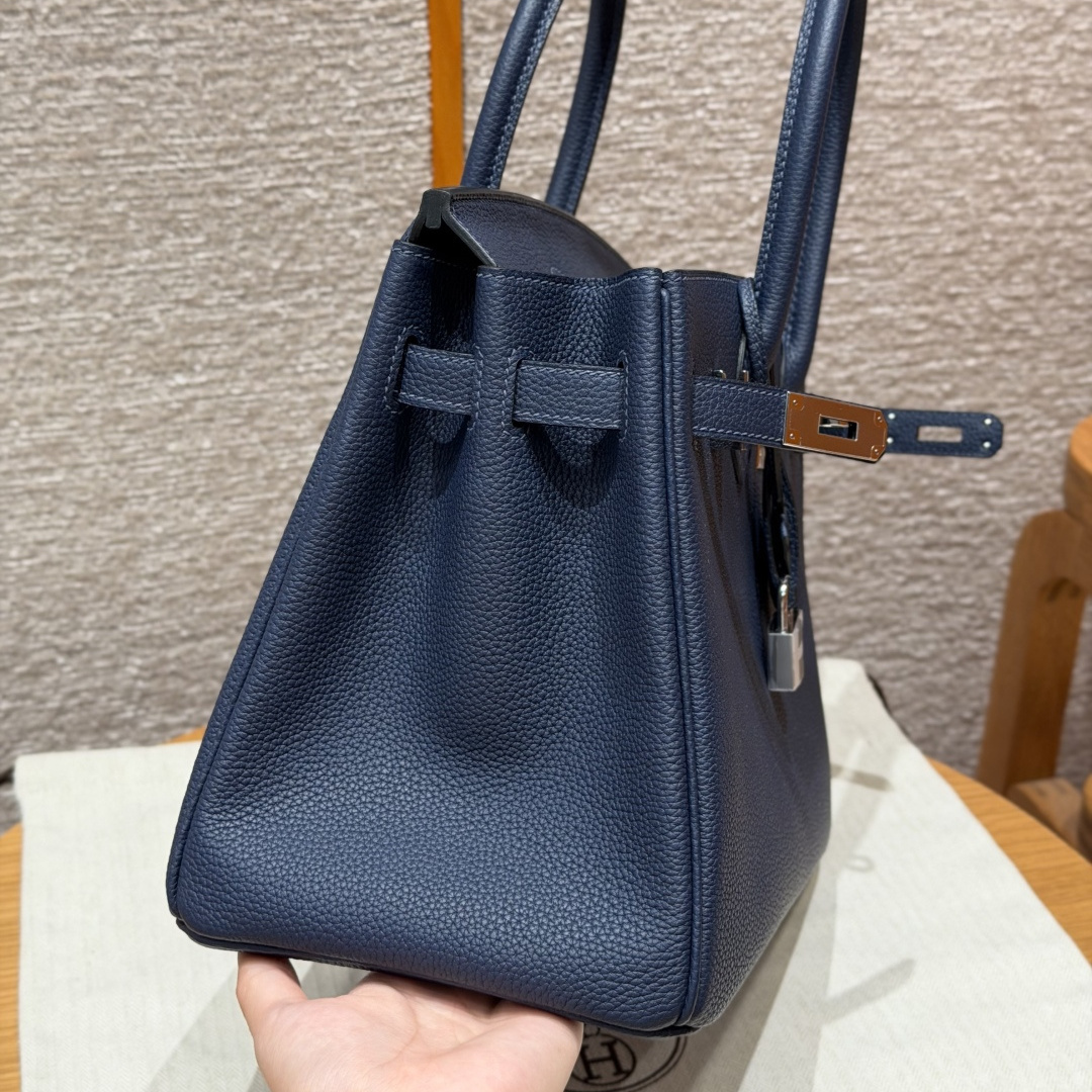高仿Hermes*Birkin30系列H044897BO73寶石藍牛皮銀扣純手工