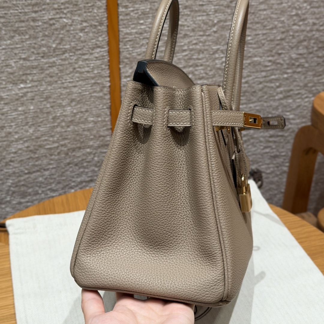 高仿Hermes*Birkin25系列H041344BO81斑鳩灰牛皮金扣純手工