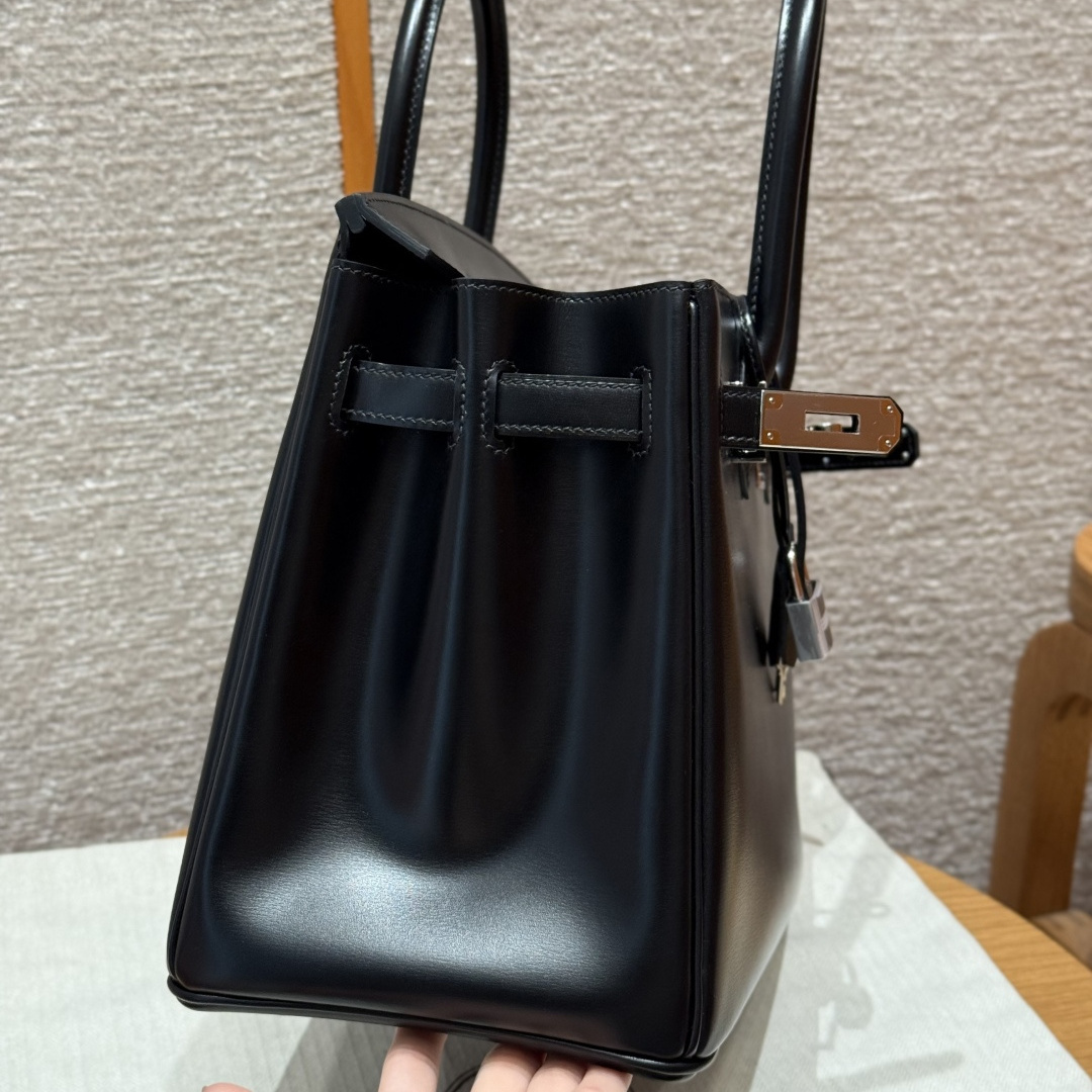 高仿Hermes*Birkin30系列H044897BX89黑色牛皮銀扣純手工
