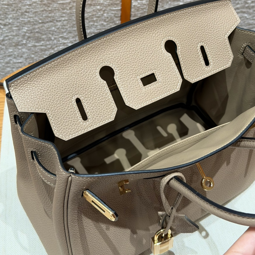 高仿Hermes*Birkin25系列H041344BO81斑鳩灰牛皮金扣純手工