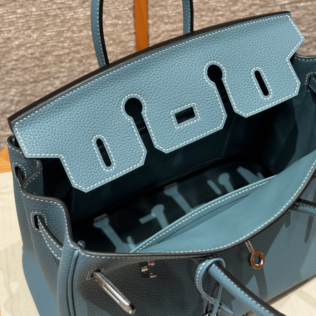 高仿Hermes*Birkin25系列H041344BO75牛仔藍牛皮銀扣純手工