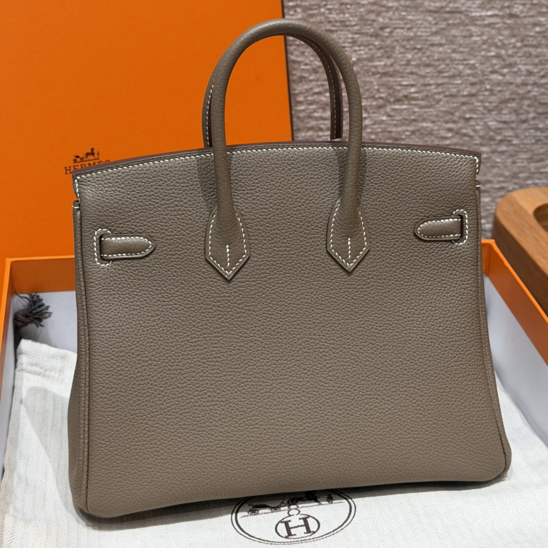 高仿Hermes*Birkin25系列H041344BO18大象灰牛皮金扣純手工