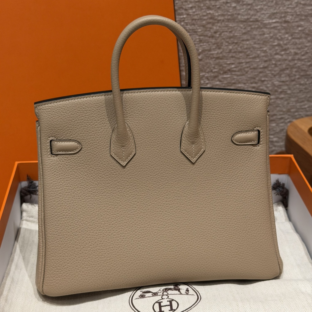 高仿Hermes*Birkin25系列H041344BOS2風衣灰牛皮銀扣純手工
