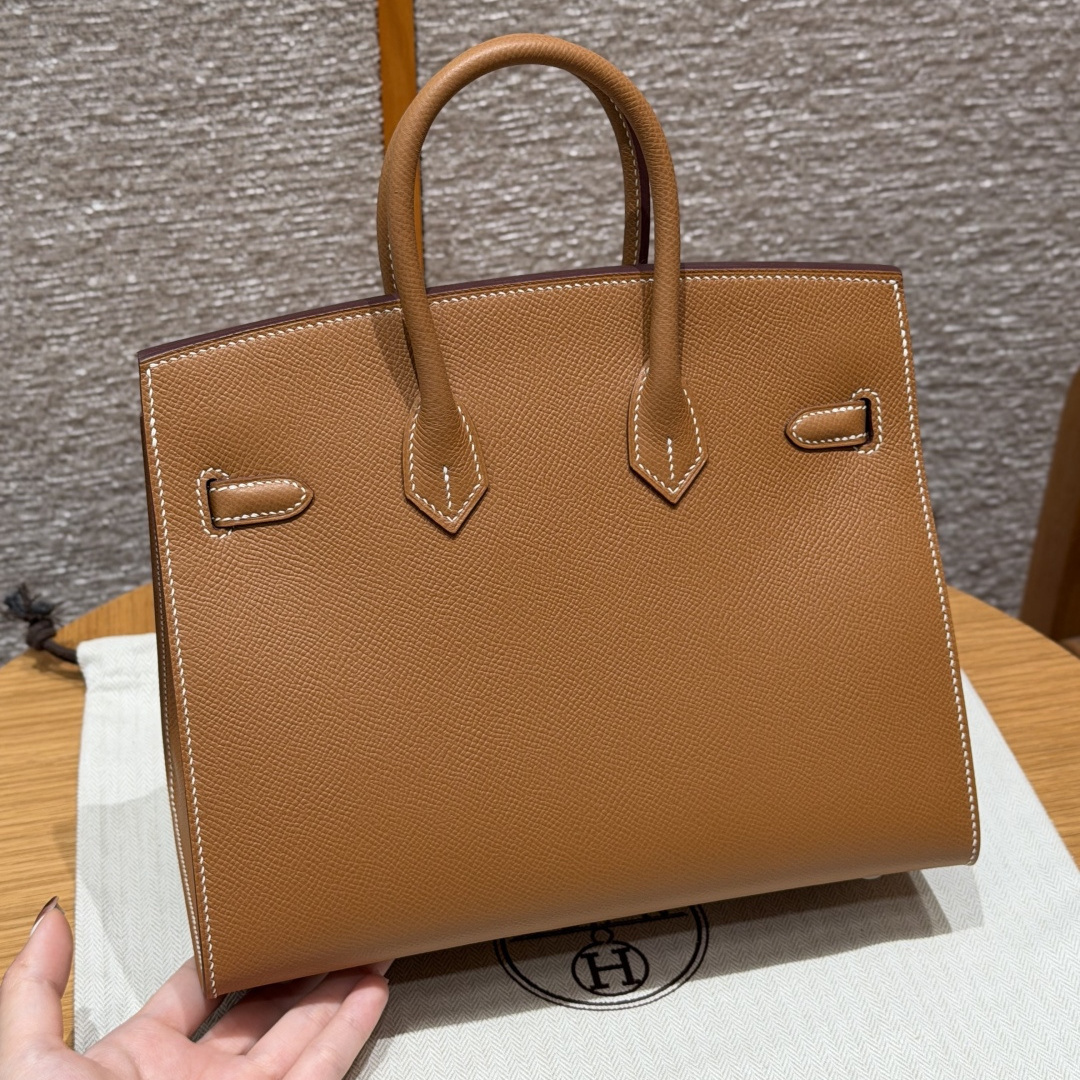 高仿Hermes*Birkin25系列H073178EP37金棕色牛皮金扣純手工