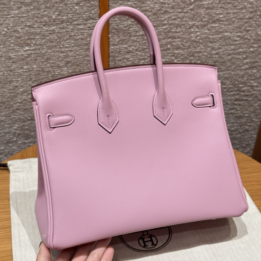 高仿Hermes*Birkin25系列H041344SWX9金葵紫牛皮銀扣純手工