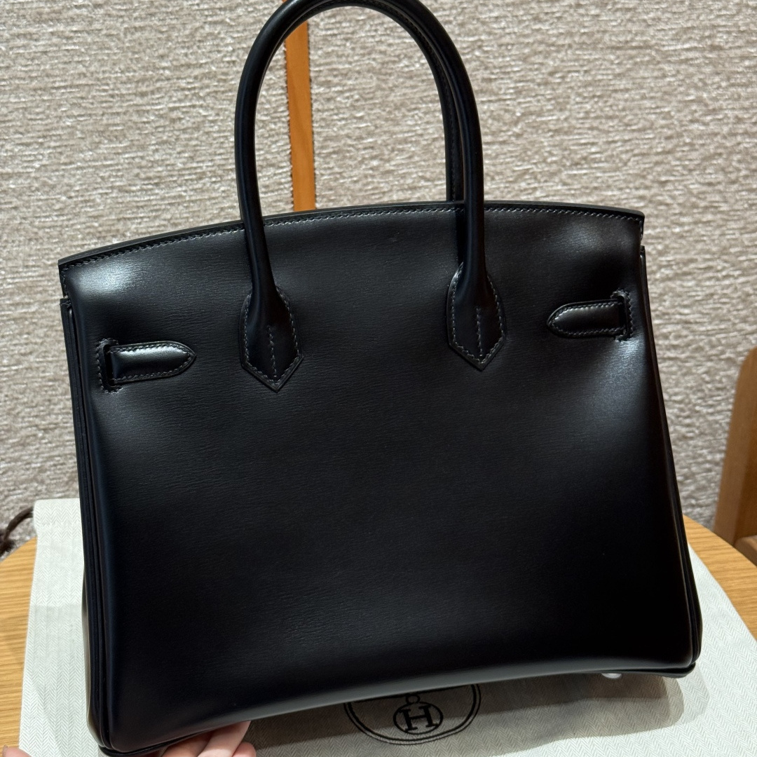高仿Hermes*Birkin30系列H044897BX89黑色牛皮銀扣純手工