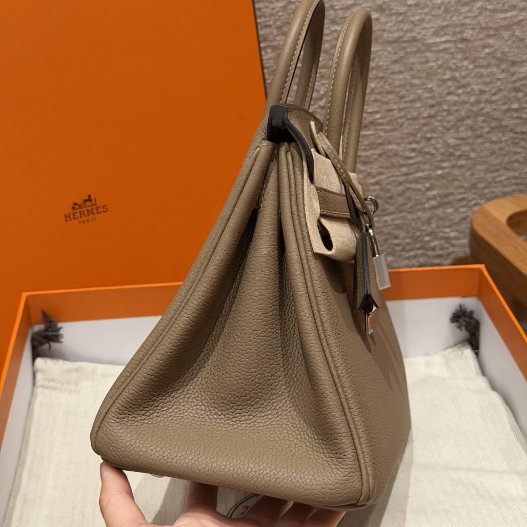 高仿Hermes*Birkin25系列H041344BODO威馬犬米色牛皮銀扣純手工