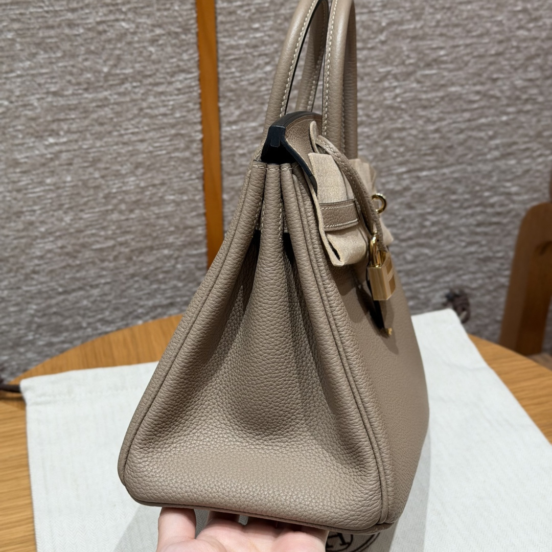 高仿Hermes*Birkin25系列H041344BO81斑鳩灰牛皮金扣純手工