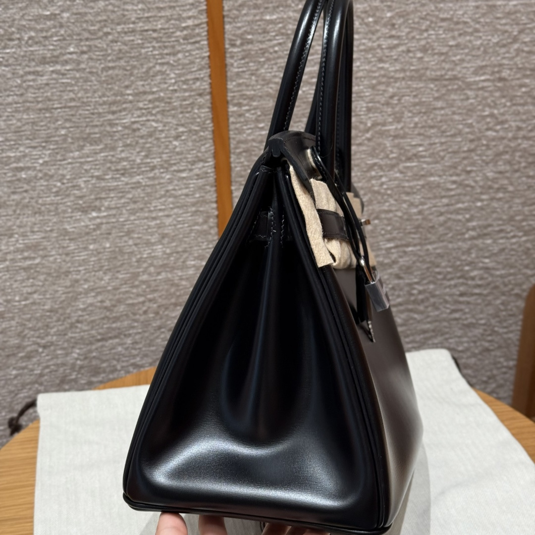 高仿Hermes*Birkin30系列H044897BX89黑色牛皮銀扣純手工